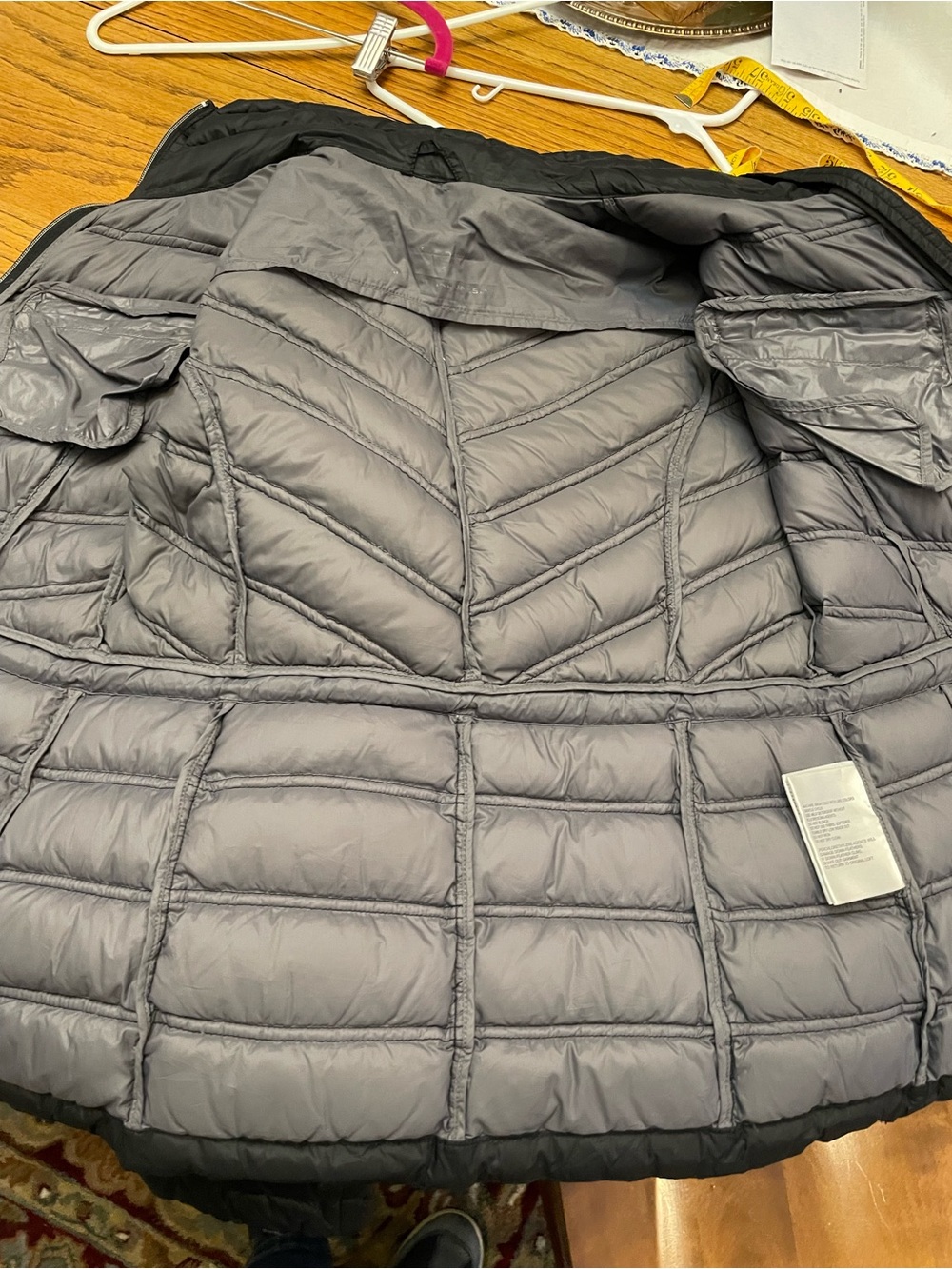Women's Michael Korrs Black Quilted Puffer Jacket with High Collar. Down S - Picture 6 of 10